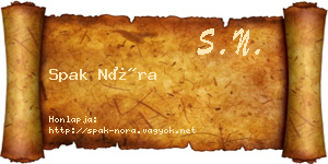 Spak Nóra névjegykártya
